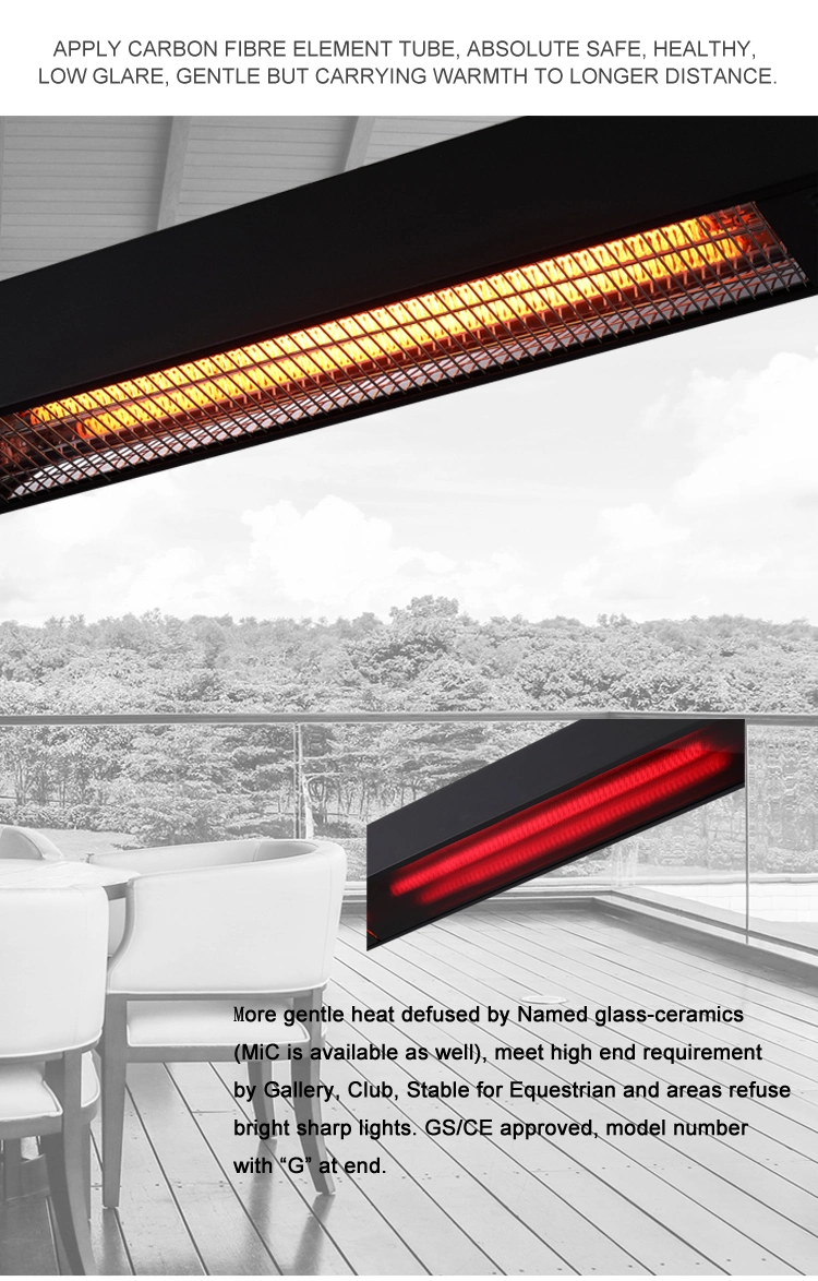 Warmwatcher Balcony Patio Outdoor Terrace Pergola Commerical Garage Electric Heater with LED